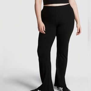 VS PINK STRETCH COTTON RIBBED FLARE LEGGINGS